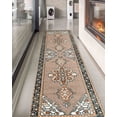 thumbnail image 6 of Brown Rugs, Medallion Rugs, Ethnic Pattern Rug, Chenille Printed Design Rugs, Turkish Rug, Salon Rug, Home Decor Rug, Wall Hanging Rug, Farmhouse Rug, 2'x3' - 60x90 cm, 6 of 8