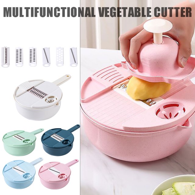 Gifts YYV Vegetable Chopper 12 Piece Multi Function Set Cheese Grater Vegetable Slicer Mandoline Peeler Julienne Shredder Multi Purpose Kitchen Cutter Set Vegetable Chopper Set