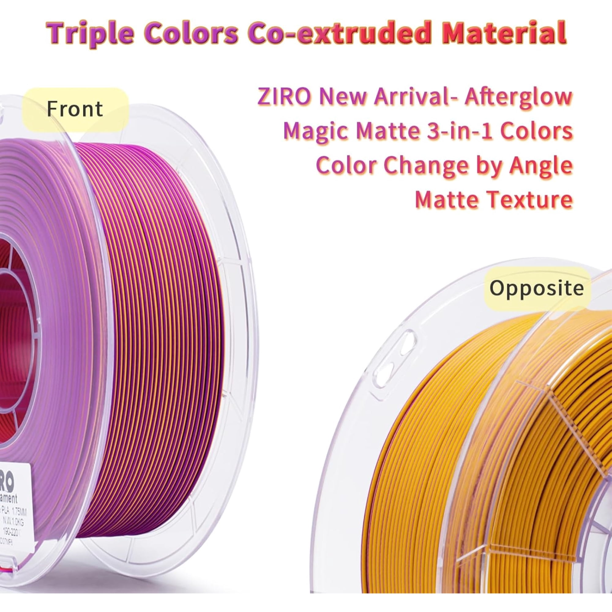 Ziro 3D Tri-Color Matte PLA 1.75mm 1kg, Afterglow