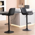 thumbnail image 3 of Kidol & Shellder Soft Bar Stools Set of 2 Black Adjustable Swivel Barstools with Back, 3 of 6