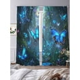 thumbnail image 3 of Sheer Curtains 96 Inches Long 2 Panels, Abstract Forest Butterfly Rod Pocket Curtain Voile Draperies, Cartoon Style Animal Plant Light Filtering Window Treatment for Living Room Kitchen Bedroom, 3 of 8