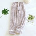 thumbnail image 2 of HAiming Womens Pajama Pants Winter Fuzzy Fleece Lounge Pants Warm Pjs Bottoms Casual Elastic Waist Comfy Home Trousers, 2 of 5