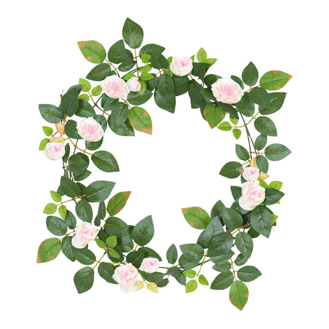 COM1950s Living Room Plants, Simulated Rose Living Room Ceiling Decoration, Plastic Simulation Winding Plant 130Cm