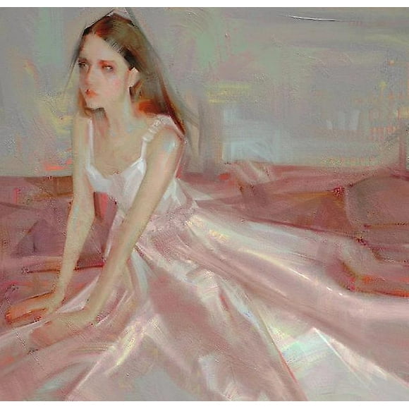 Dww-30 X 40 Cm ,fille En Robe Blanche Diamond Painting Broderie Diamant Peinture Canevas 5d Tableau Enfant Adulte Strass Lot Puzzle Dessin Decoration