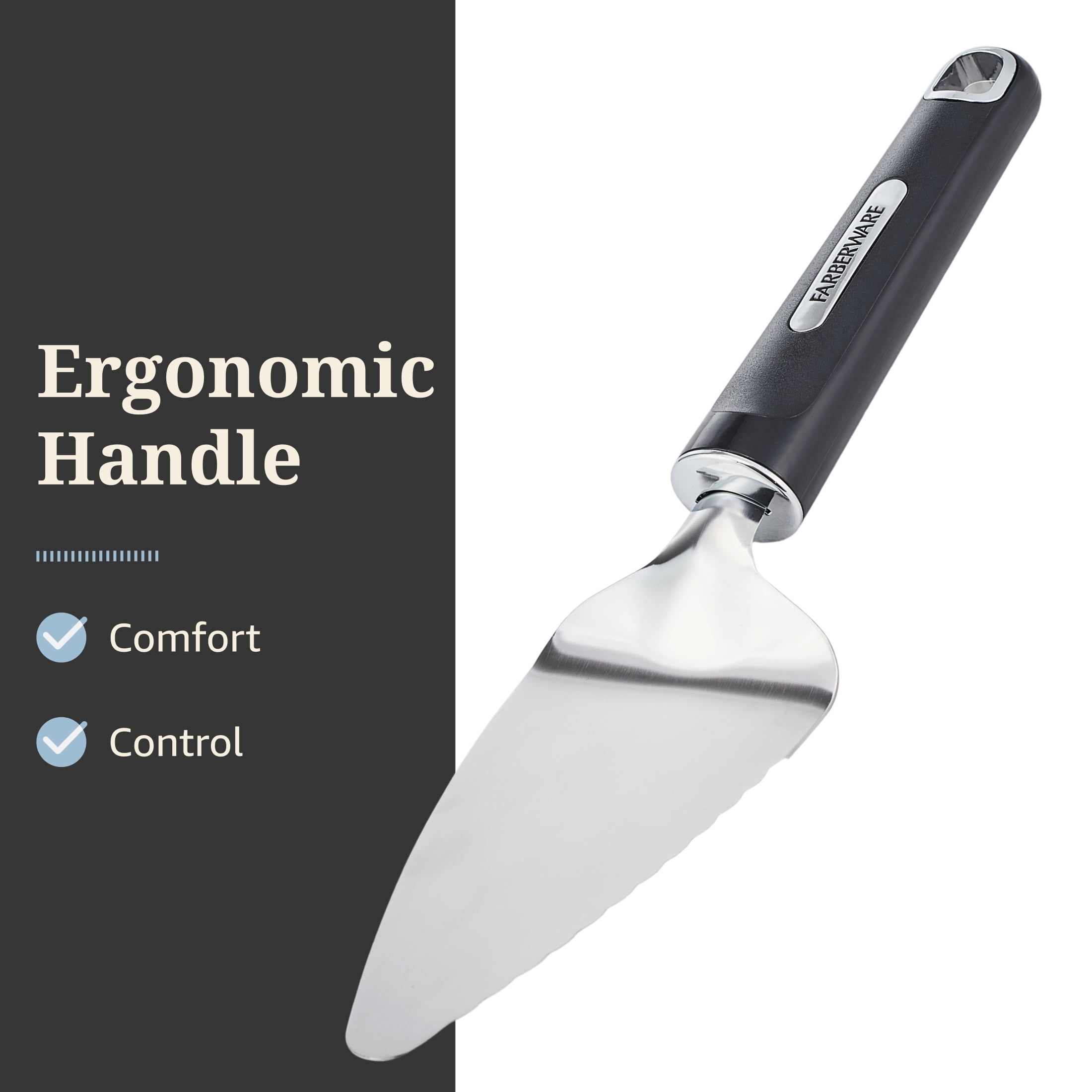 Farberware Professional Stainless Steel Pie Server with Black Handle