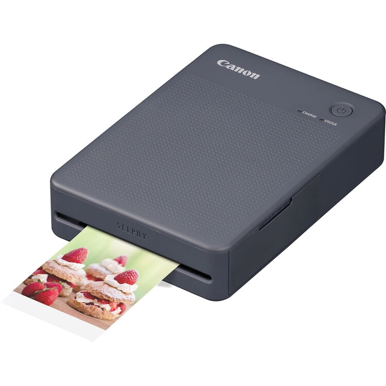 Canon SELPHY QX20 Wireless Compact Photo Printer Dark Gray (6752C001) Portable Mobile Printer with Borderless Printing Bundle with Wall Plug and Cleaning Kit