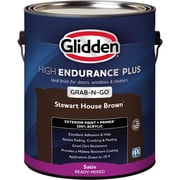Glidden HEP Grab-N-Go Stewart House Brown Satin Exterior Paint with Primer, 1 Gallon