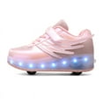 thumbnail image 3 of Kids Wheels Shoes with Lights Rechargeable Roller Skates Shoes Retractable Wheels Shoe LED Flashing Sneakers for Girls Boys Gift, 3 of 14