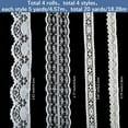 thumbnail image 2 of 4 Rolls 20 Yards Lace Trim Ribbon Vintage Decorative Floral Pattern Sewing Crochet Edge Trimmings for Clothes Crafts Gift Wrapping Birthday Party Bridal Wedding Decoration Bouquets White, 2 of 8