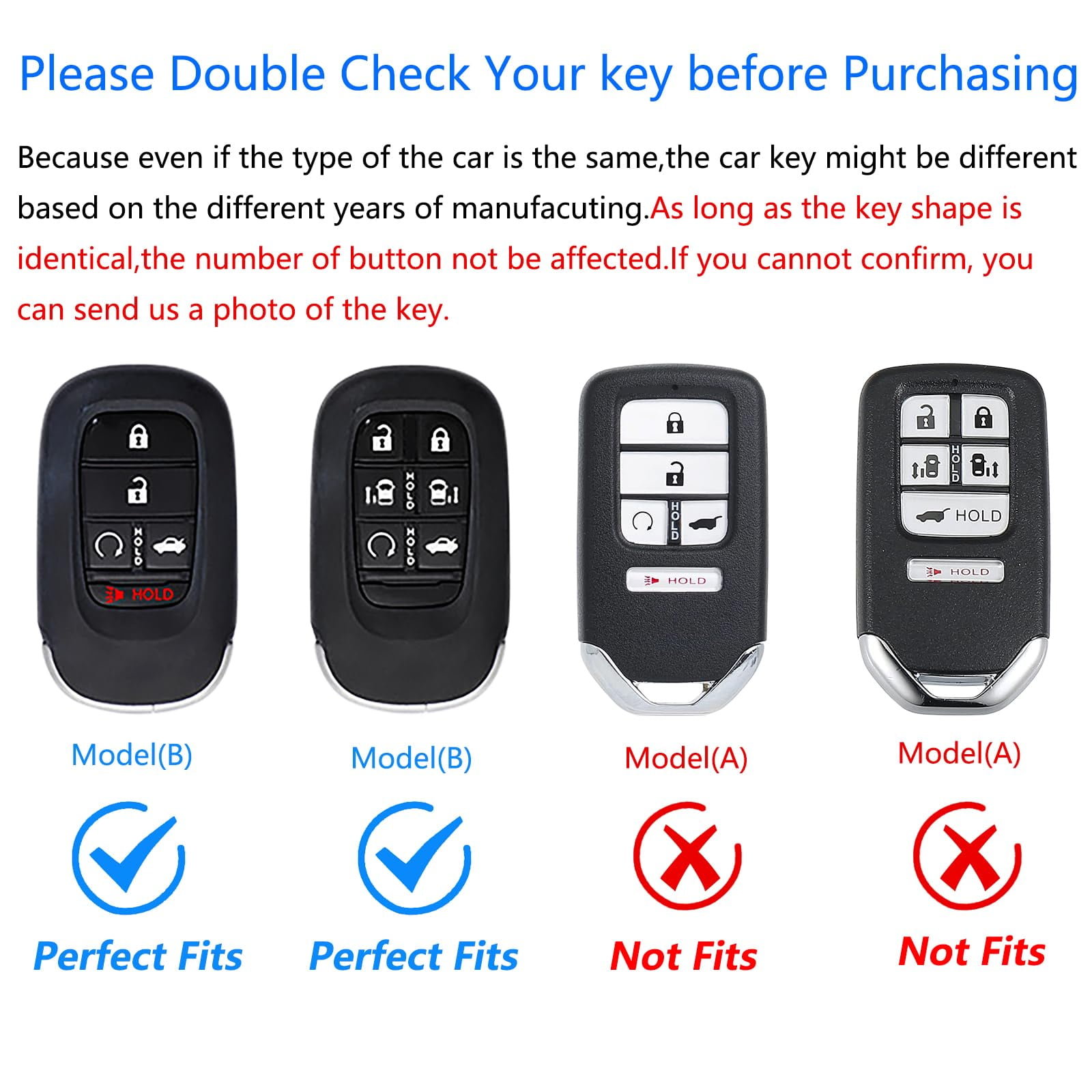 for Honda Key Fob Cover,Keychain,Zinc Alloy Protection Car Key Shell Case Compatible with Honda Holder Smart Remote Keyless Entry Keyshell Accessories