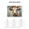 thumbnail image 5 of Rozeui Oil Painting Flower Cow for Flannel Blanket, Soft Fuzzy Plush King Blanket for Winter, Thick and Warm All-Season Bed Throw-50"x40", 5 of 6