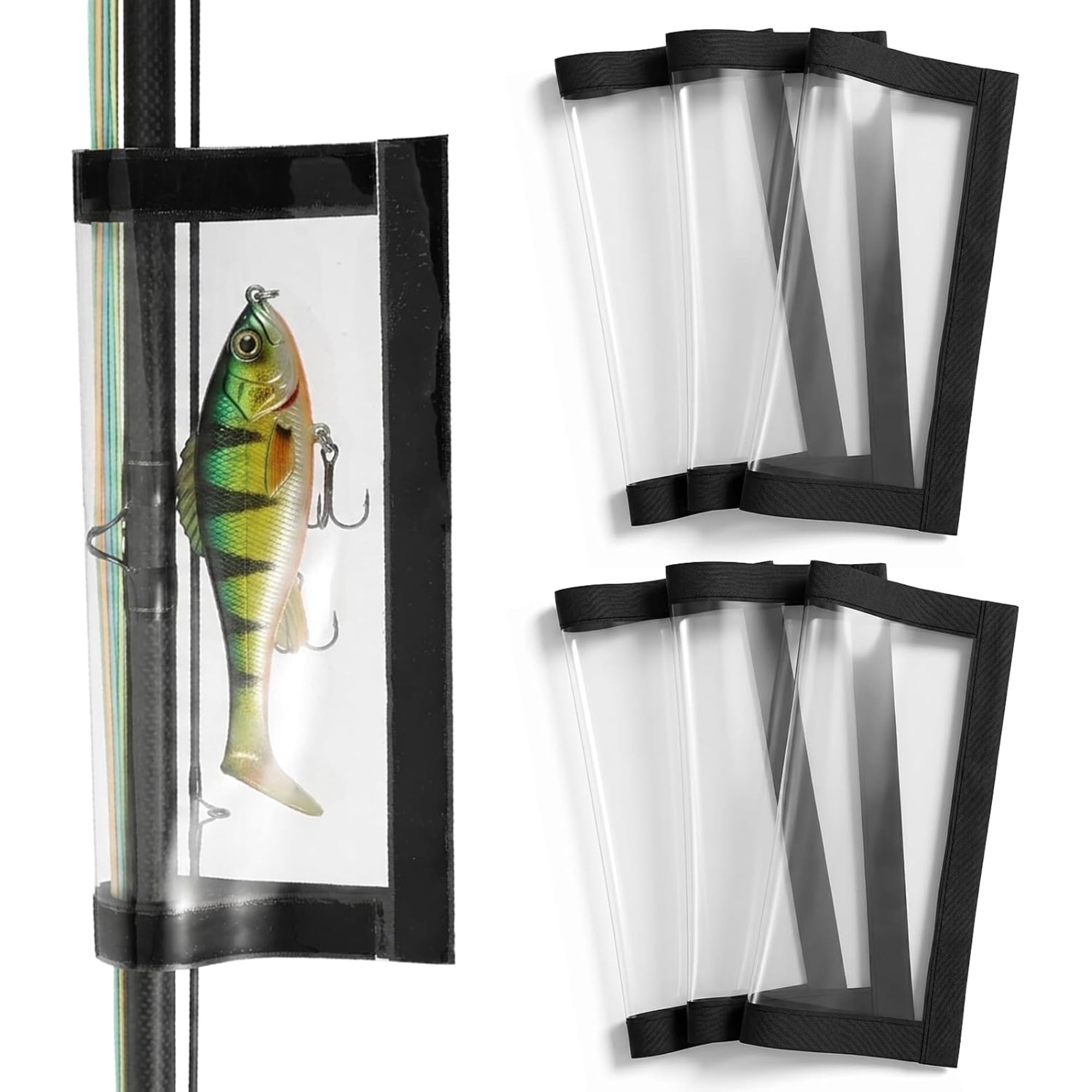 Fishing Lure Wraps 6 Pcs Clear Fishing Lure Covers Hook Safety Cover Transparent Lures Fishings Bait Hook Storage Protectors Pole Sleeve Guard to Keep Fishermen Fishings Safe for Rod