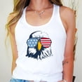 thumbnail image 3 of Patriotic Eagle Tank Top for Women and Teens Red White and Blue 4th of July Shirt White Tank Top Large, 3 of 5