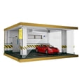 thumbnail image 1 of Escena de estacionamiento de modelos de automóviles de simulación, exhibición de garaje con adornos de iluminación, 1 of 1