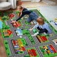 thumbnail image 3 of Kids Carpet Playmat Rug 59"x39.4", Car Rug for Kids Cars, Non-Slip Town City Road Map Kids Rug for Playroom Bedroom Boys, Kids Car Mat Road Rug, Track Rug Car Play Rug for Kids, 3 of 7