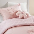 thumbnail image 2 of Reversible Pink Floral Chenille Bedding Set with Flower Pillow Twin Size, 2 of 8