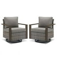 thumbnail image 2 of PARKWELL Classic Swivel Glider Chair Set of 2, Patio Cushioned Lounge Swivel Rocker Arm Chair for Balcony Yard,Gray Wicker and Gray Cushions, 2 of 8