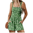 thumbnail image 2 of Pantalones Elásticos de la Cintura para las Mujeres Suelta Impresión sin Mangas Sudadera Pantalón Largo de Pierna Ancha, Cuello en V para el Verano, 2 of 9