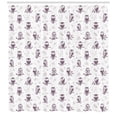 thumbnail image 3 of Ambesonne Animal Shower Curtain, Owls on the Branch, 69"Wx84"L, Eggplant and White, 3 of 3