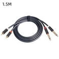 thumbnail image 1 of Dual 1/4 Inch Ts To Dual Rca Stereo Audio Interconnect Cable Patch Cable Cords, 1 of 9