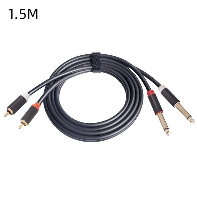 Dual 1/4 Inch Ts To Dual Rca Stereo Audio Interconnect Cable Patch Cable Cords