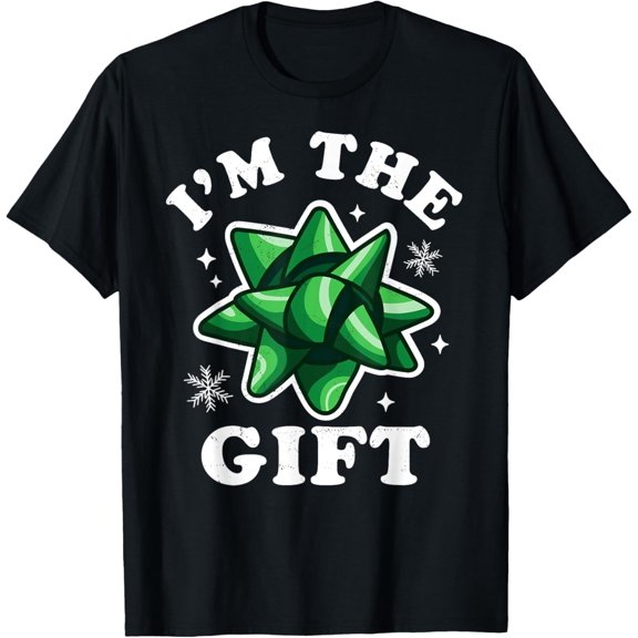 I'm the gift - Funny Ugly Christmas Sweater - Xmas Bow T-Shirt