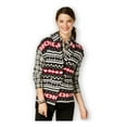 thumbnail image 2 of American Living Womens Fair-Isle-Print Sweater Chaleco, Negro, XS, 2 of 2