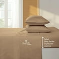 thumbnail image 3 of Couture Charm Hotel Luxury 600-TC Supima Cotton Queen Size 4-Pcs Sheet Set Fits Upto 27-30" Deep Pocket (Solid, Taupe), 3 of 4