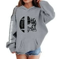 thumbnail image 2 of Tfken Toddler Child Girls Sweatshirt Size 5-6 Years Long Sleeve Rugby Print Tops Casual Comfortable Hoodies Grey, 2 of 4