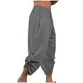thumbnail image 4 of Birdeem Mens Fashion Casual Solid Color Pockets Elastic Rope Pants Sports Fitness Pants, 4 of 6