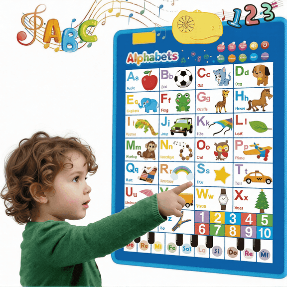 Dammyty Learning Toys for 1 Year Old, Electronic Alphabet Poster Talking ABCs & 123s, Learning Toddler Toys, Interactive Educational Toys for Boys Girls