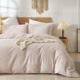 thumbnail image 1 of Washed Cotton Duvet Cover Set Linen Feel Natural Wrinkle Lightweight Comfy (King  Linen), 1 of 6