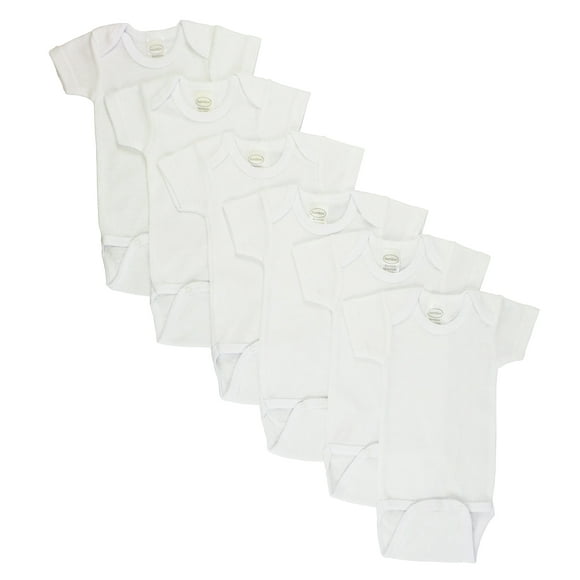 Bambini Blanco De Manga Corta De Una Sola Pieza Pack De 6 - Medio Bambini CS_001M_001M