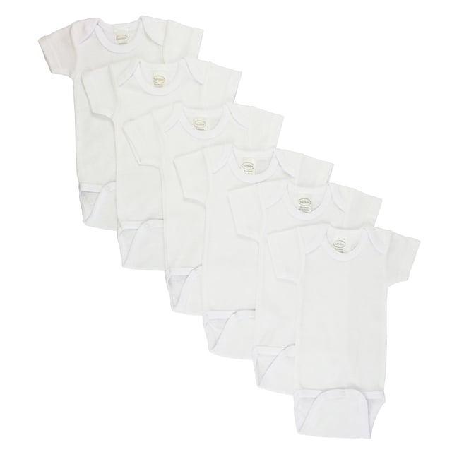 Bambini Blanco De Manga Corta De Una Sola Pieza Pack De 6 - Medio Bambini CS_001M_001M