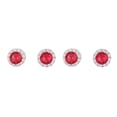 thumbnail image 3 of Qarigey 1 par de pasadores de oreja para mujer, exquisitos reemplazos fáciles de combinar, aretes de fiesta para niñas a la moda, ornamento Rosa roja 2piezas, 3 of 6