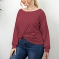 thumbnail image 6 of Plus Size Tops for Women Trendy Round Neck Long Sleeve T Shirts Casual Loose Comfy Ladies Going out Blouse Tees, 6 of 7