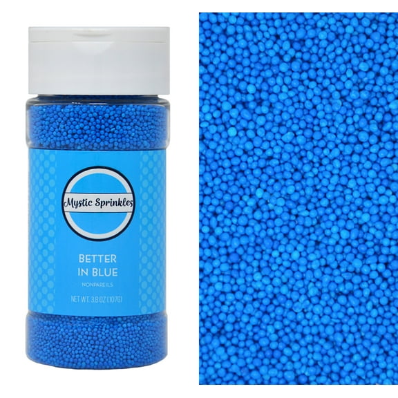 Mystic Sprinkles Better In Blue Nonpareils 3.8 Ounce Bottle