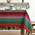 thumbnail image 3 of Mexico Tablecloth 60x84 Inch Rectangular, Halloween Cinco De Mayo Fiesta Colorful Stripes Washable Seasonal Table Cover for Party Picnic Dinner Decor, 3 of 6