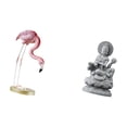 thumbnail image 5 of CoudarTitie Flamingo Resin Bird Sculpture Modern Art Figurine with Metal Stand for Garden Flowerbed Guan Yin Kuanyin Feng Shui Female Buddha Chinese Indoor Center, 5 of 8