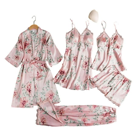 

Lacyie Women＇s Five-piece Pajamas Set Sexy Comfortable Leisure Wear