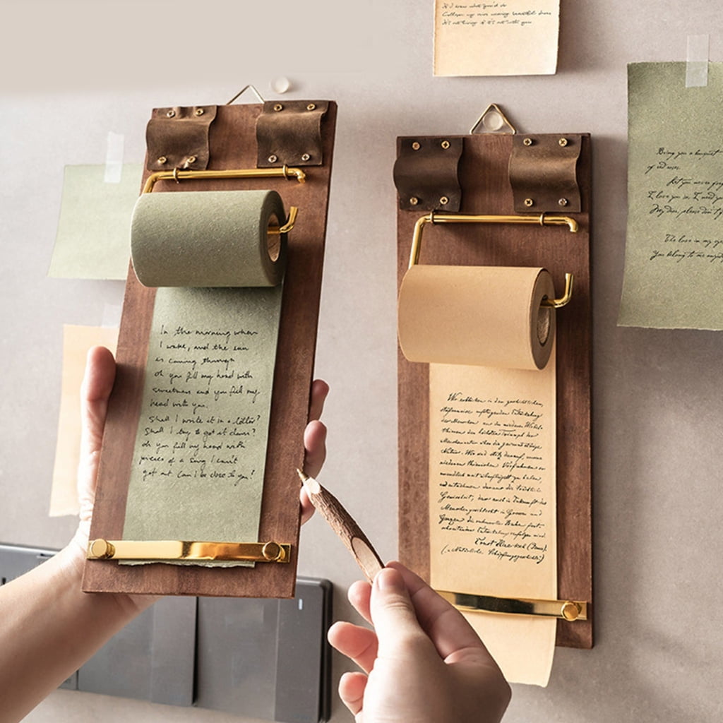 Zeiwohndc Retro Wooden Clipboard Notebook Set With Built In Paper Trimmer for Journaling