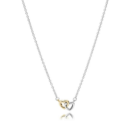 Necklace United in Love w/14K Gold and Clear CZ Necklace & Pendants 45 cm (Pandora Gold Safety Chain Best Price)