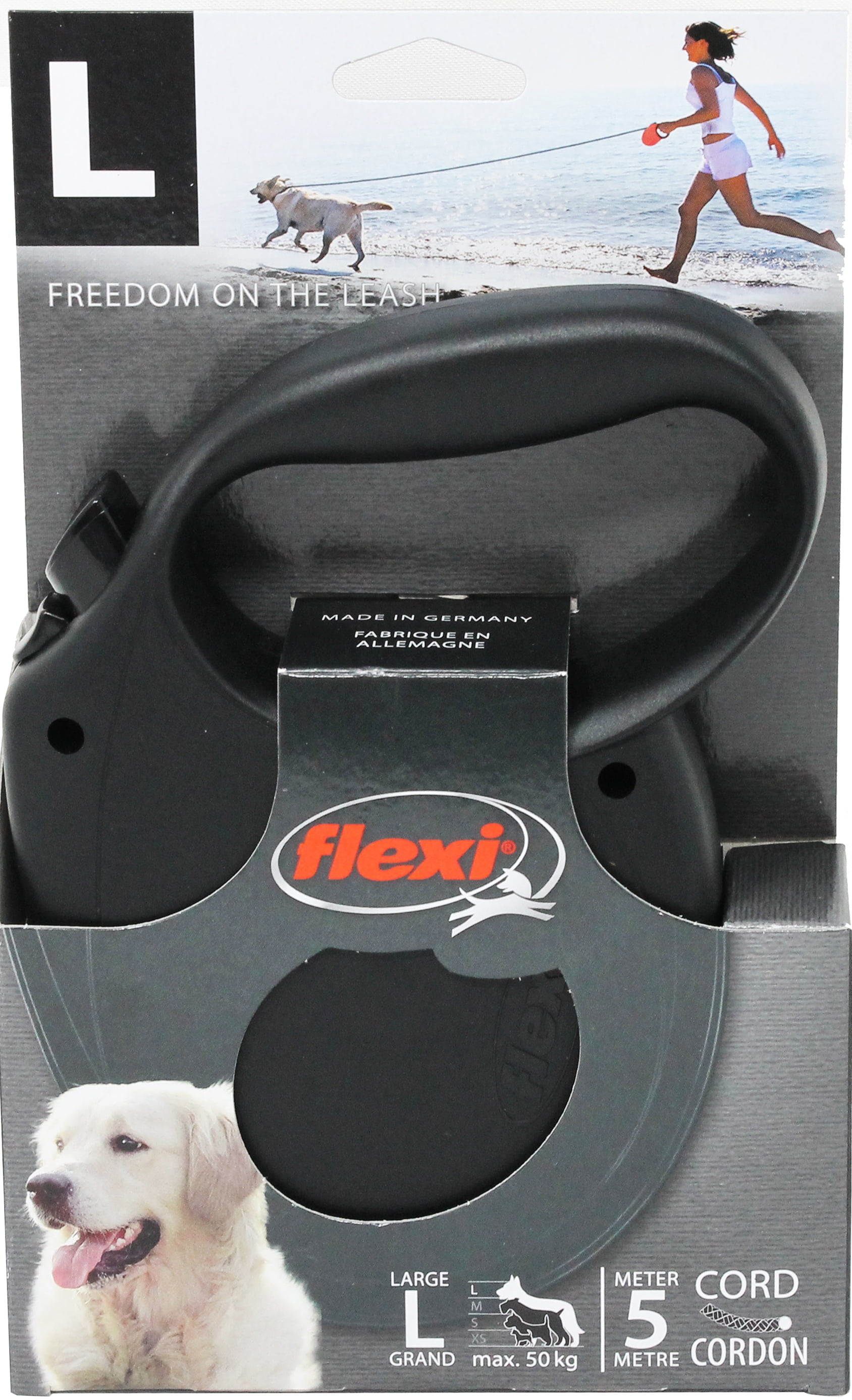 FLEXI 50kg (110lbs) 5 Meter (16Ft) Cord Retractable Dog Lead Large