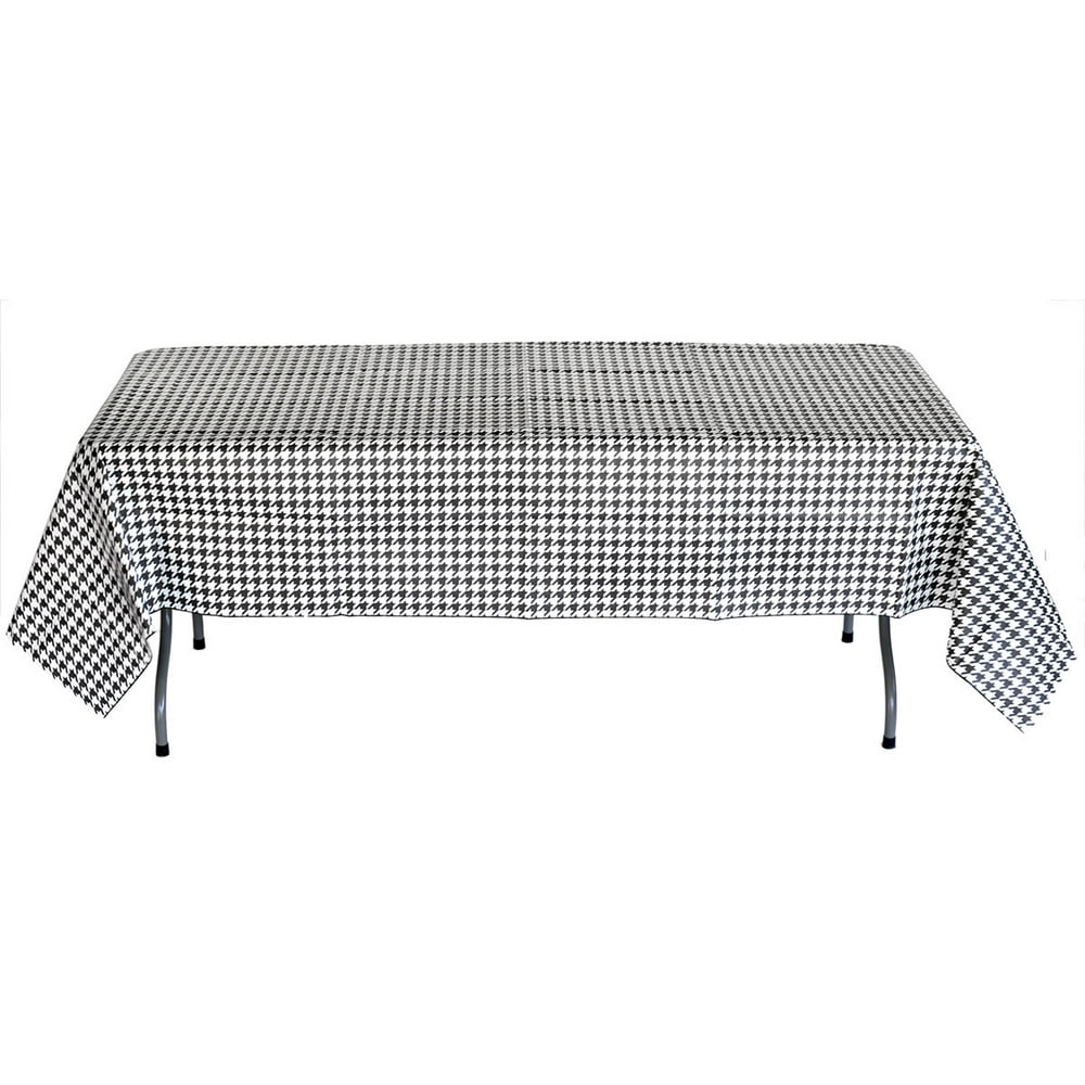 Houndstooth Plastic lined paper Table Cover 54" x 108"