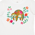 thumbnail image 4 of Inktastic Sloth Cute Girls Flowered Girls Toddler T-Shirt, 4 of 5