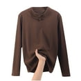thumbnail image 1 of Yuyuzo Hauts de Pyjama pour Femmes Doublés en Molleton Col Roulé Couche de Base sous-Vêtements Thermiques en Molleton, 1 of 5