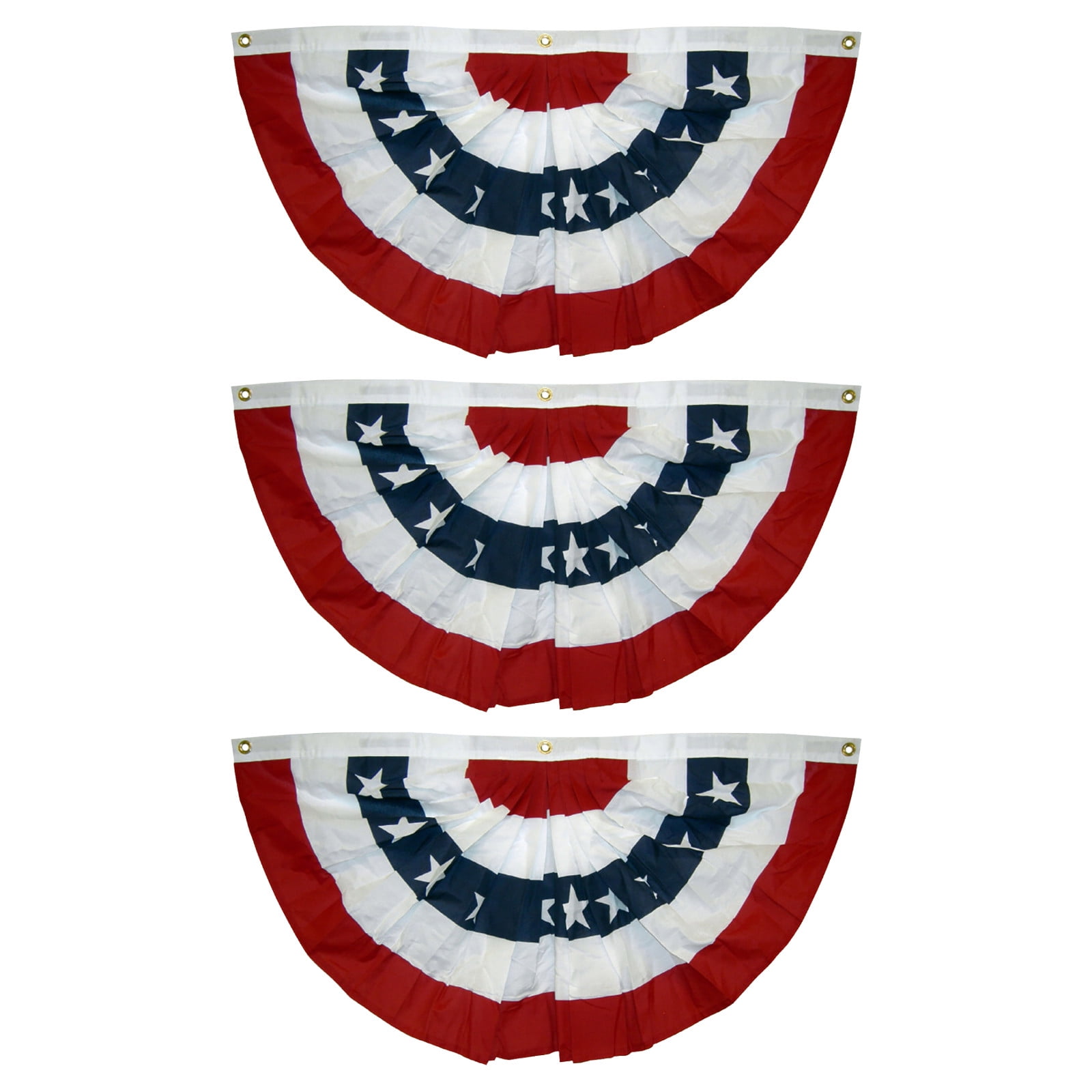 American Pleated Fan Flag USA American Bunting Decoration Logo Print Patriotic L 