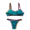 thumbnail image 4 of WILLBEST Traje de Baño de Manga Larga Para Mujer, Conjunto de Tankini Para Playa, Traje de Baño de Punto, Traje de Baño Separado de Verano Con Sombrero A Juego, Traje de Baño Informal, 4 of 5