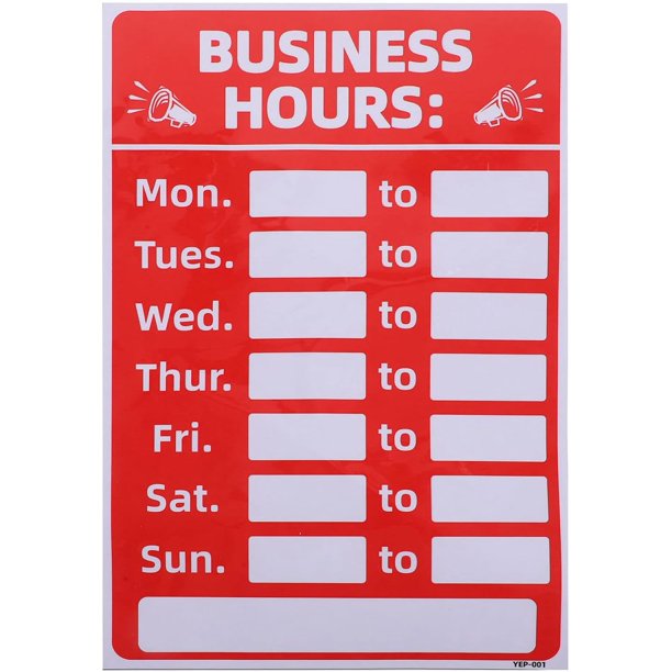 Normal Hours Sign Wekity Business Hours Sign Opening Signs Open Closed Hour Sign Opening ...