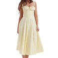 thumbnail image 2 of Fashion Print Bustier Sundress Drawstring Lace Sleeveless Dress For Women, 2 of 5